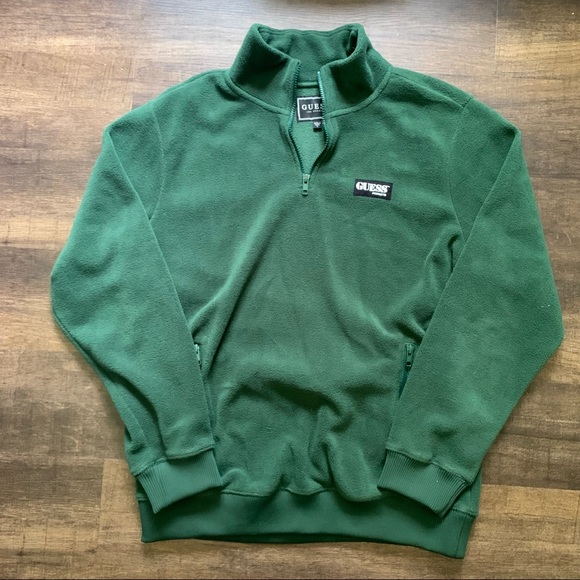 Guess Other - [Guess] Green Quarter Zip Fleece